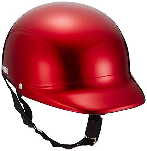 レッドコメット様 バイクヘルメット 半キャップ 半ヘル レッド 赤 白ツバ XL 61